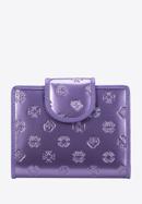 Women's monogram patent leather wallet, violet, 34-1-362-FF, Photo 1