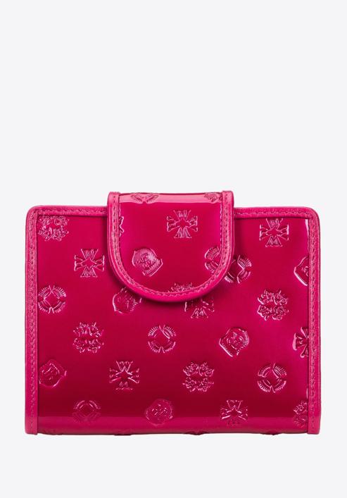 Women's monogram patent leather wallet, pink, 34-1-362-FF, Photo 1