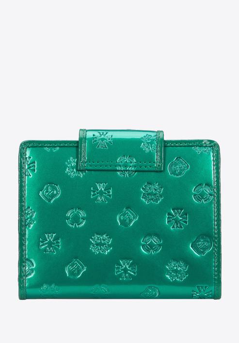 Women's monogram patent leather wallet, green, 34-1-362-FF, Photo 4