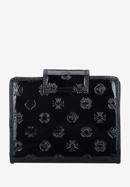 Women's monogram patent leather wallet, black, 34-1-362-00, Photo 4