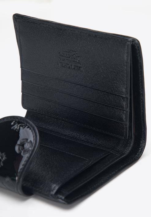 Women's monogram patent leather wallet, black, 34-1-362-00, Photo 5