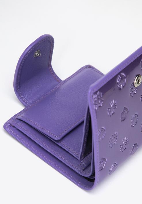 Women's monogram patent leather wallet, violet, 34-1-362-FF, Photo 5