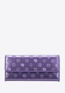 Women's monogram patent leather wallet, violet, 34-1-413-FF, Photo 1
