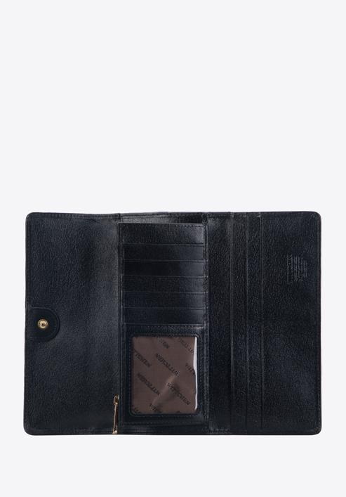 Damski portfel z lakierowanej skóry z monogramem, czarny, 34-1-413-PP, Zdjęcie 2
