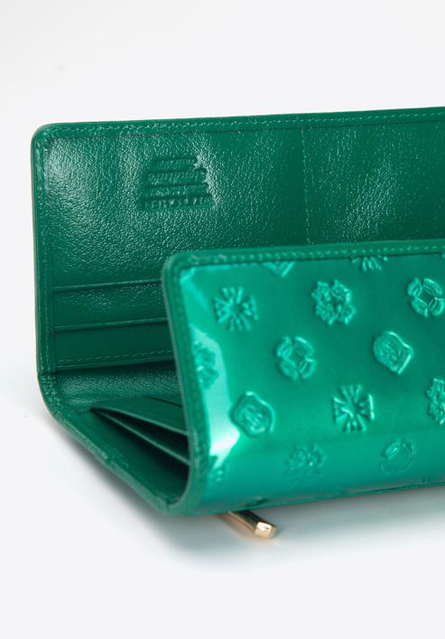 Women's monogram patent leather wallet, green, 34-1-413-FF, Photo 4
