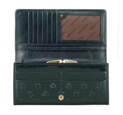 Damski portfel z lakierowanej skÃ³ry z monogramem i tasiemkÄ… poziomy, zielony, 34-1-075-00, ZdjÄ™cie 1
