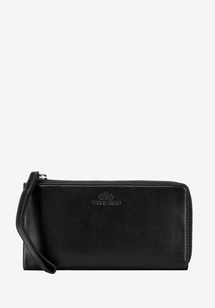 Women's leather wristlet wallet, black, 21-1-444-1, Photo 1