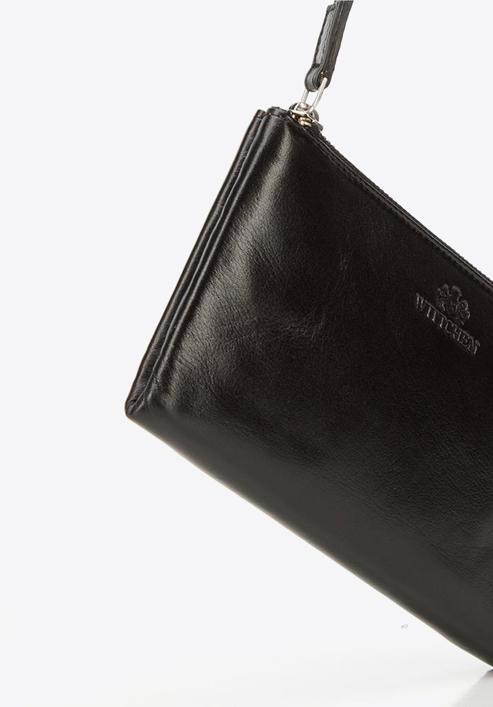 Women's leather wristlet wallet, black, 21-1-444-3, Photo 5