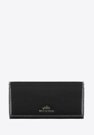 Damski portfel ze skóry lakierowanej podłużny, czarny, 14-1L-052-1, Zdjęcie 1