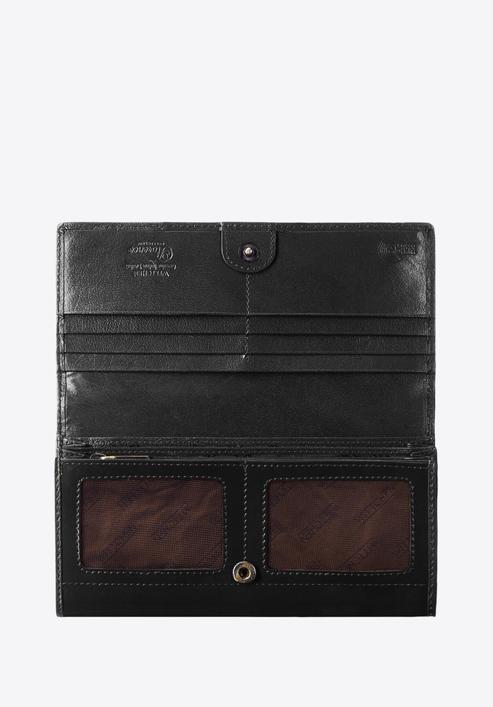 Damski portfel ze skóry lakierowanej podłużny, czarny, 14-1L-052-1, Zdjęcie 2