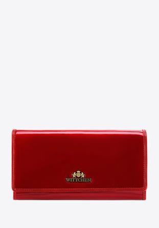 Damski portfel ze skóry lakierowany duży, czerwony, 25-1-052-3, Zdjęcie 1