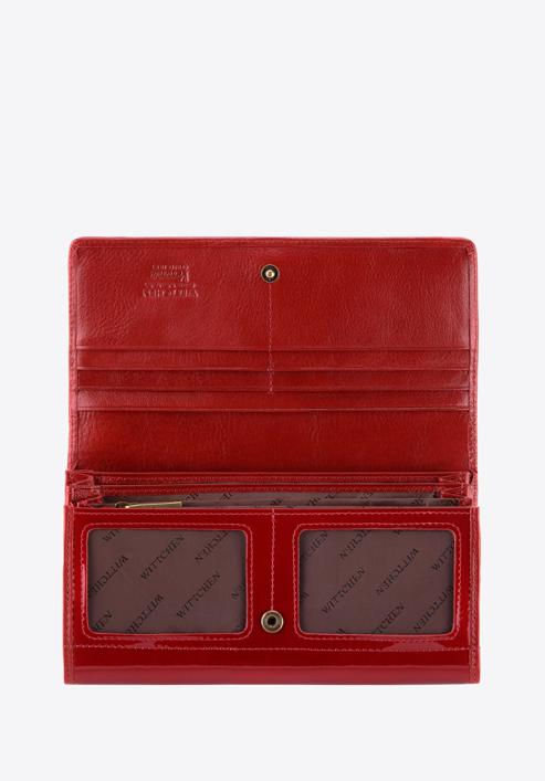 Damski portfel ze skóry lakierowany duży, czerwony, 25-1-052-0, Zdjęcie 2