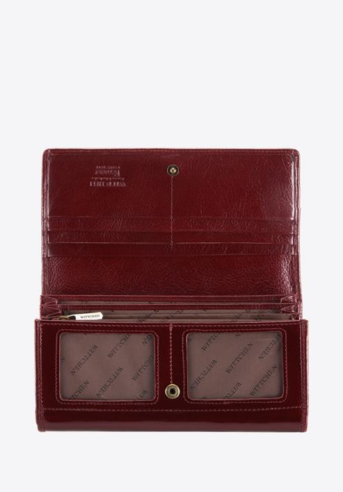 Damski portfel ze skóry lakierowany duży, bordowy, 25-1-052-3, Zdjęcie 2