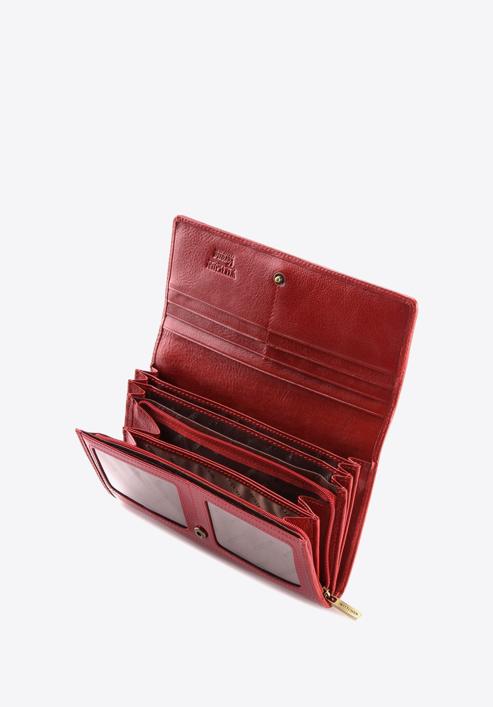 Damski portfel ze skóry lakierowany duży, czerwony, 25-1-052-1, Zdjęcie 3