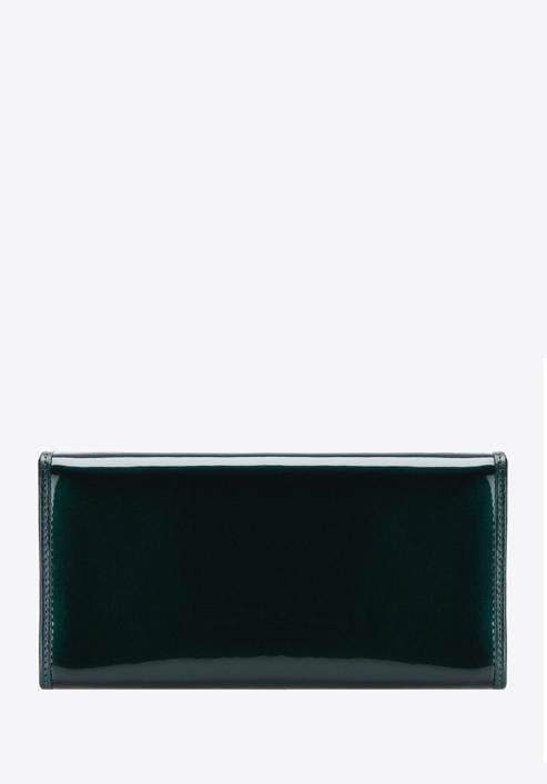 Damski portfel ze skóry lakierowany duży, ciemny zielony, 25-1-052-9, Zdjęcie 4