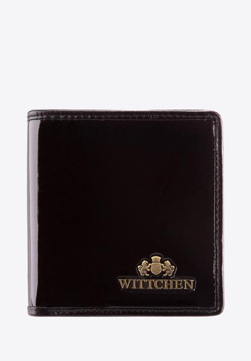 Damski portfel ze skóry lakierowany mały, czarny, 25-1-065-9, Zdjęcie 1
