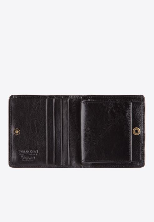 Damski portfel ze skóry lakierowany mały, czarny, 25-1-065-9, Zdjęcie 2
