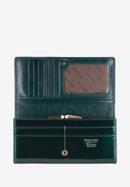 Damski portfel ze skóry lakierowany poziomy, ciemny zielony, 25-1-075-3, Zdjęcie 2