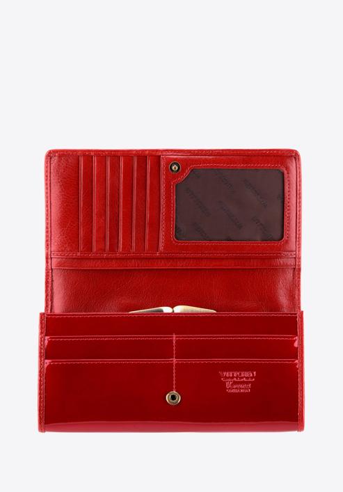 Damski portfel ze skóry lakierowany poziomy, czerwony, 25-1-075-1, Zdjęcie 2