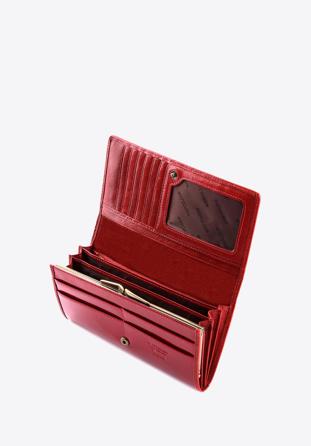 Damski portfel ze skóry lakierowany poziomy, czerwony, 25-1-075-3, Zdjęcie 1