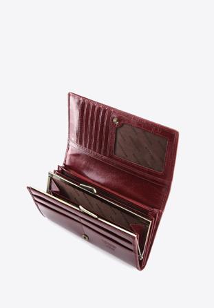 Damski portfel ze skóry lakierowany poziomy, bordowy, 25-1-075-9, Zdjęcie 1