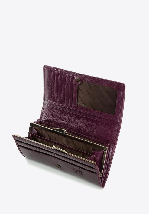 Damski portfel ze skóry lakierowany poziomy, fioletowy, 25-1-075-3, Zdjęcie 3