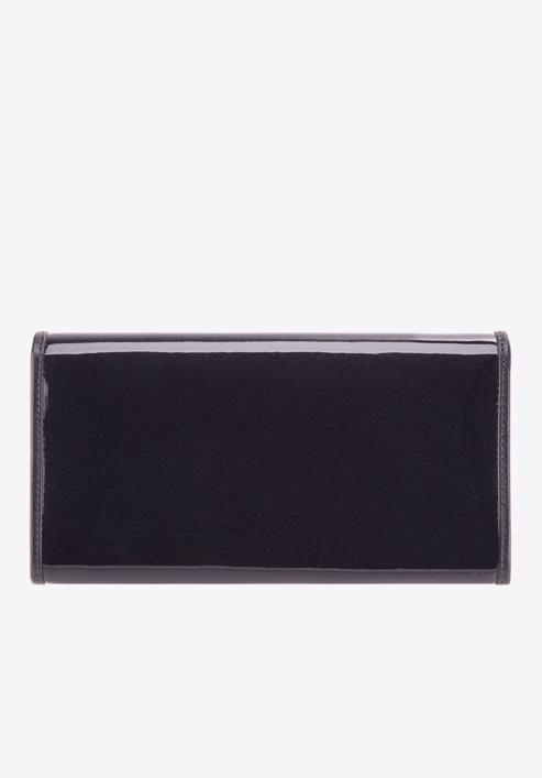 Damski portfel ze skóry lakierowany poziomy, granatowy, 25-1-075-0, Zdjęcie 4