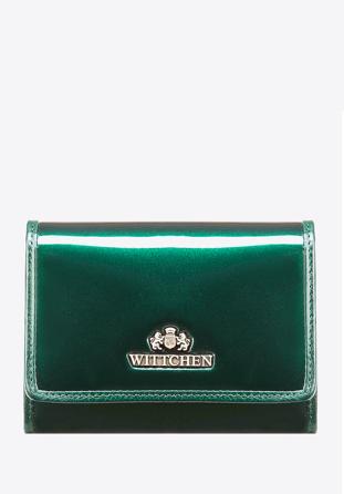 Damski portfel ze skÃ³ry lakierowany Å›redni, ciemny zielony, 25-1-070-0, ZdjÄ™cie 1