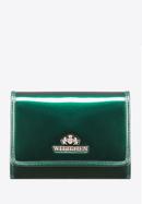 Damski portfel ze skóry lakierowany średni, ciemny zielony, 25-1-070-3, Zdjęcie 1