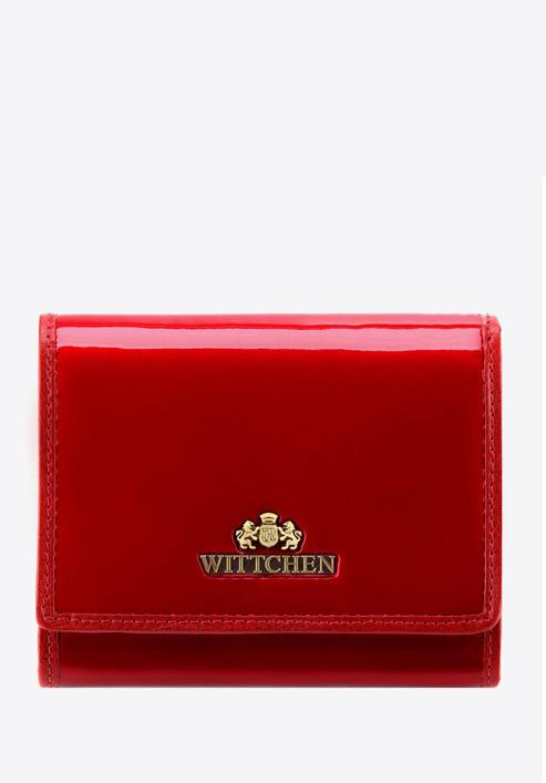 Damski portfel ze skóry lakierowany średni, czerwony, 25-1-070-N, Zdjęcie 1