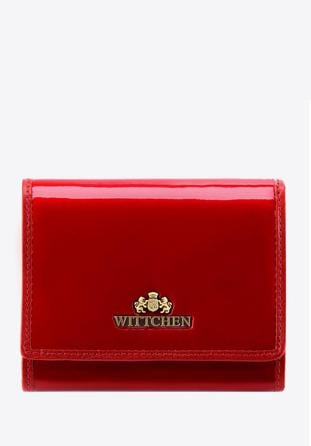 Damski portfel ze skóry lakierowany średni, czerwony, 25-1-070-3, Zdjęcie 1