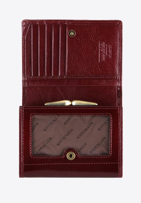 Damski portfel ze skóry lakierowany średni, bordowy, 25-1-070-3, Zdjęcie 2