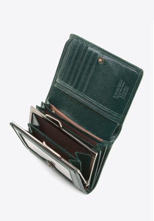 Damski portfel ze skÃ³ry lakierowany Å›redni, ciemny zielony, 25-1-070-0, ZdjÄ™cie 1