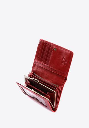 Damski portfel ze skóry lakierowany średni czerwony