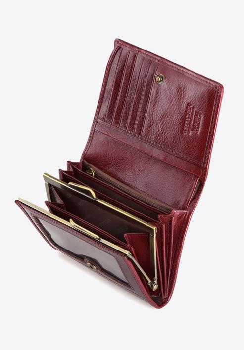 Damski portfel ze skóry lakierowany średni, bordowy, 25-1-070-3, Zdjęcie 3