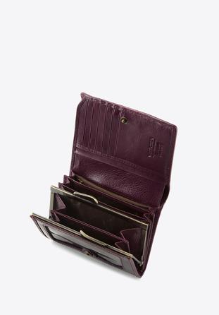 Damski portfel ze skóry lakierowany średni, fioletowy, 25-1-070-F, Zdjęcie 1