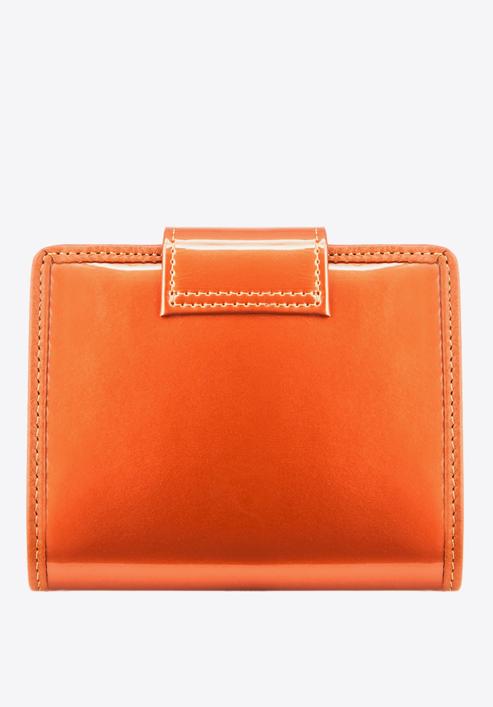 Damski portfel ze skóry lakierowany z ozdobną napą, pomarańczowy, 25-1-362-0, Zdjęcie 5