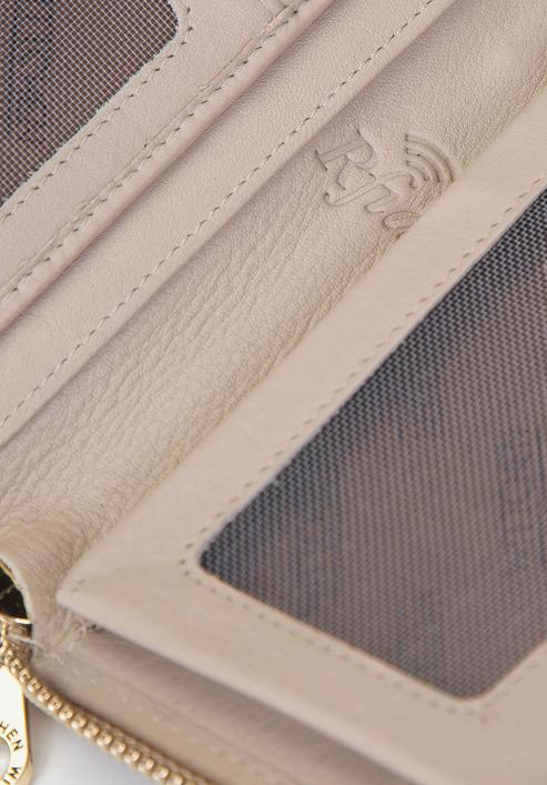 Damski portfel ze skóry lizard duży, beżowy, 26-1W-428-8P, Zdjęcie 6