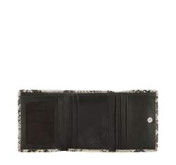Women's lizard effect leather wallet, white-black, 19-1-121-1, Photo 1