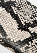 Damski portfel ze skóry lizard na suwak duży, biało-czarny, 19-1-393-1, Zdjęcie 3