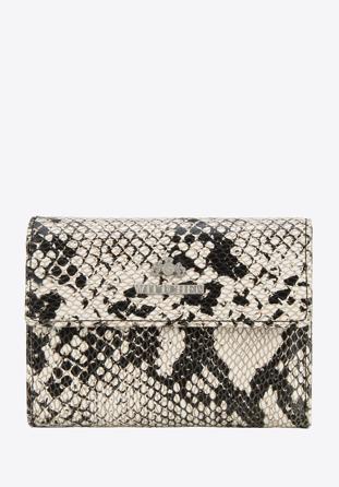 Women's medium-sized leather wallet, white-black, 19-1-044-1, Photo 1