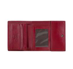 Damski portfel ze skóry na bigiel mały, ciemny czerwony, 21-1-059-30, Zdjęcie 1