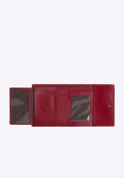 Damski portfel ze skóry na bigiel mały, ciemny czerwony, 21-1-059-30, Zdjęcie 3