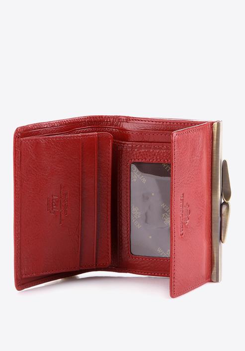 Damski portfel ze skóry na bigiel mały, czerwony, 21-1-059-30, Zdjęcie 4