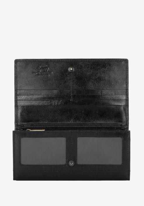 Damski portfel ze skóry naturalnej, czarno-złoty, 21-1-052-L30, Zdjęcie 2