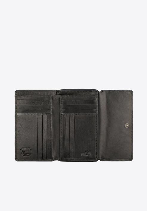 Damski portfel ze skóry poziomy, czarny, 14-1-049-L0, Zdjęcie 2