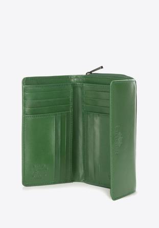 Damski portfel ze skóry poziomy zielony