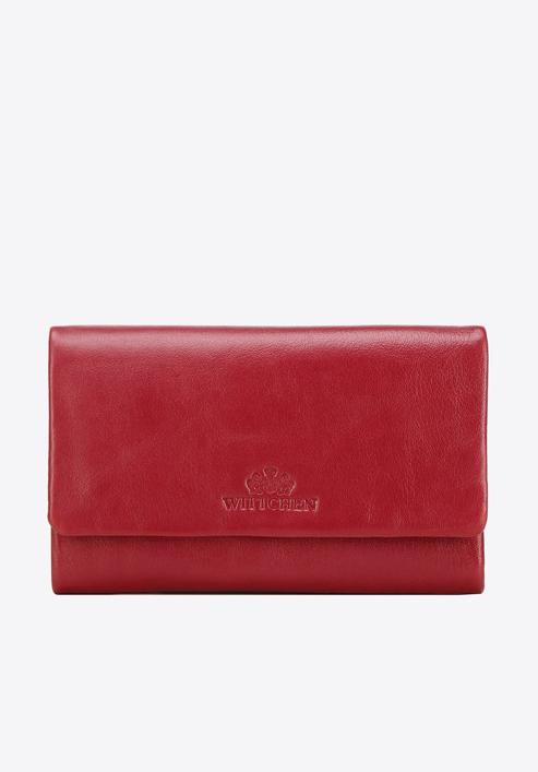 Damski portfel ze skóry prosty, czerwony, 26-1-442-N, Zdjęcie 1