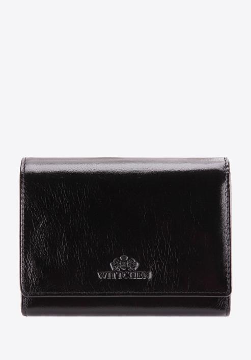 Damski portfel ze skóry średni, czarny, 21-1-070-30, Zdjęcie 1