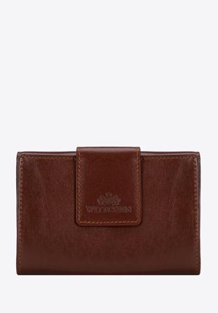 Damski portfel ze skóry z elegancką napą, koniak, 14-1-048-L5, Zdjęcie 1